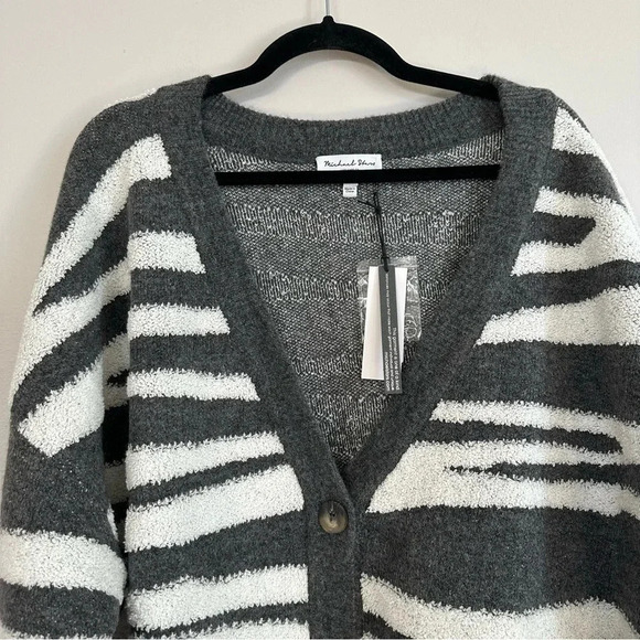 Michael Stars Charcoal Combo Nell Cardigan Long Sleeve Thick Sweater Sz 3X NWT - Picture 3 of 9